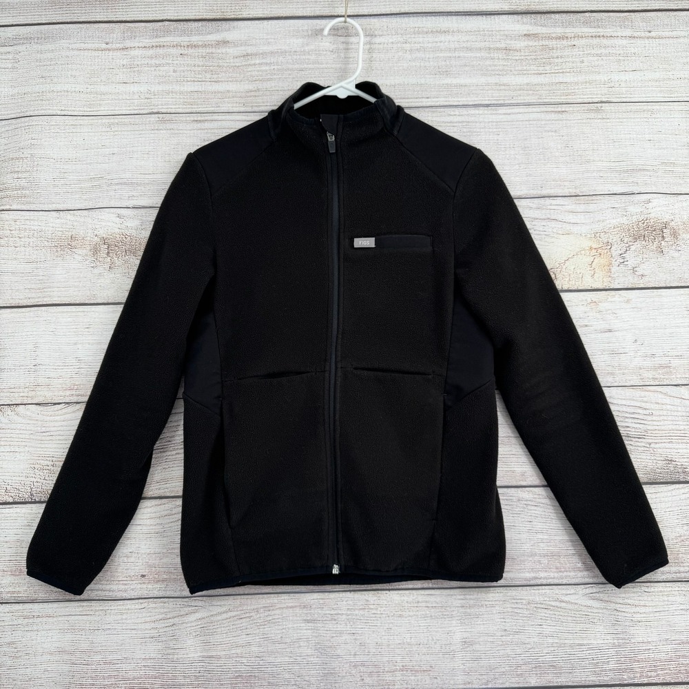 FIGS Fleece Jacket Women XS Black Primaloft Full Zip WXXOW1007